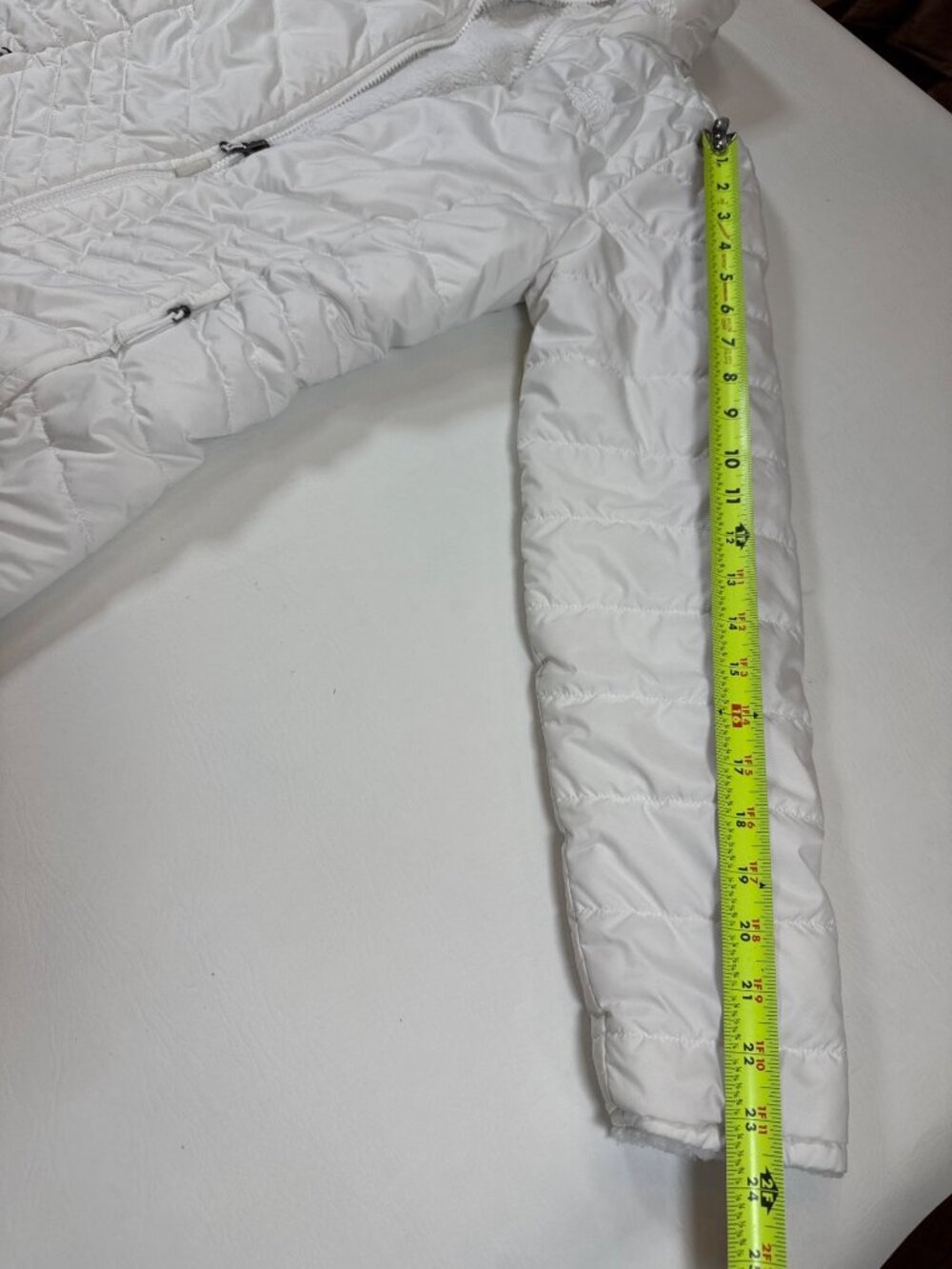 The North Face Womens XS White Quilted Mossbud Coat With Fleece Lining (MM500) - Picture 4 of 8